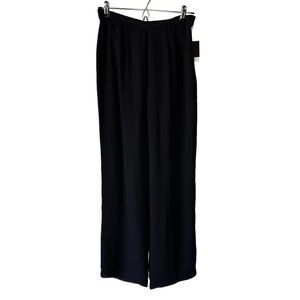 Valerie Stevens NWT Vintage Pure Silk Sheer Black Flowy Dress Pants Size US 8